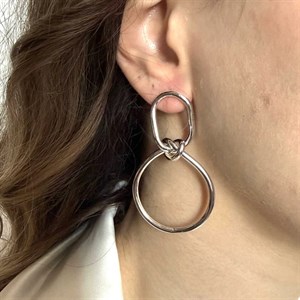 گوشواره نقره ای مدل گره و دایره 