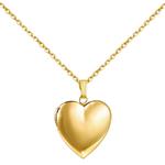 YOUFENG Love Heart Locket Necklace That Holds Pictures Polished Lockets Necklaces Birthday Gifts for Girls Boys