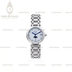 ساعت مچی لونژین بند سیلور صفحه سفید اندکس نگین Longines