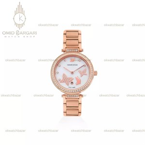 ساعت مچی سواروسکی صفحه طرحدار سفید رزگلد Swarovski
