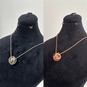 گردنبند نقره زنانه طرح کلاف نخ 995 