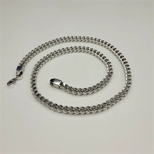 زنجیر مردانه فرانکو (میرو) نقره ای استیل 60 سانت عرض 6 میل کد 5591