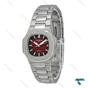 ساعت پتک فیلیپ زنانه ناتیلوس سیلور صفحه زرشکی Patek-7246-L