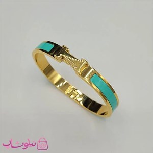دستبند زنانه هرمس سبز طلایی استیل قفل اورجینال کد 800