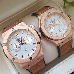ساعت مردانه HUBLOT تاریخ شمار طرح سه موتوره رنگ صفحه سفید