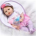 NPK Realistic Reborn Baby Doll Girl Soft Silicone Vinyl Babies Toddler Toys Gifts 22 inch Weighted Body Newborn