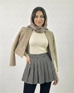 دامن تنیسی کره‌ای پلیسه‌دار راه راه کمر کشی کد (8731)