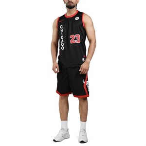 ست رکابی و شلوارک ورزشی مردانه شیکاگو بولز مدل Nike-3C327 مشکی