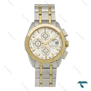 ساعت زنانه تیسوت سه موتوره کرنوگراف دورنگ طلایی Tissot-8275-L