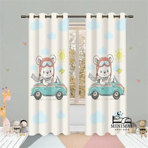 پرده کودک طرح خرسی مدل W4985