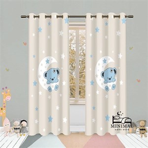 پرده کودک طرح خرس و ماه مدل W4983