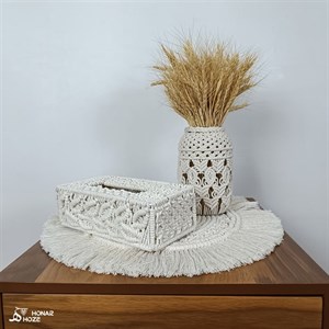 جای دستمال کاغذی مکرومه
