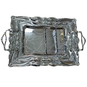 سینی پذیرایی استیل مستطیلی دو تیکه ( 2 تایی)