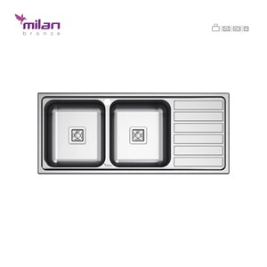 سینک ظرفشویی توکار مدل 5014 استیل میلان برنز (MILANBRONZE)