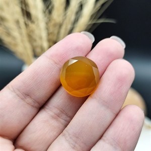 نگین عقیق زرد الماس تراش اصل معدنی کد 9999
