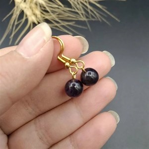 گوشواره آمیتیست اصل معدنی کد 8630