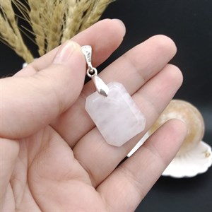 گردنبند نقره رزکوارتز اصل معدنی کد 8711 