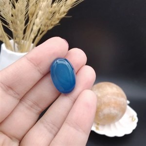 نگین عقیق آبی خراسان اصل معدنی کد 8918