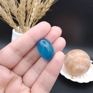 نگین عقیق آبی خراسان اصل معدنی کد 8917