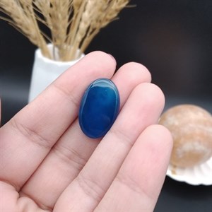 نگین عقیق آبی خراسان اصل معدنی کد 8931