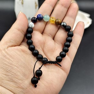 دستبند هفت چاکرا و انیکس اصل معدنی کد 9449