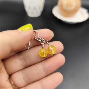 گوشواره سیترین اصل معدنی کد 9456