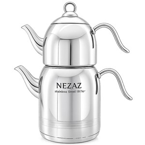 کتری و قوری 3.5 لیتری نزاز تمام استیل NEZAZ