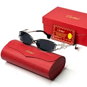 عینک آفتابی کارتیر cartier فریم فشن گربه ای فلزیلنز UV400مناسب زنانه و مردانه
