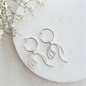 گوشواره پاپیون نقره ای 
