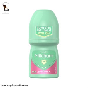 مام رولی زنانه میچام 48 ساعته مدل پاور فرش  Mitchum Women Roll-On Antiperspirant Deodorant, Powder Fresh