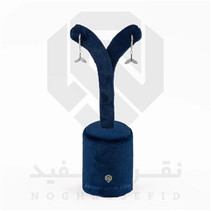 گوشواره نقره طرح دم دلفین 