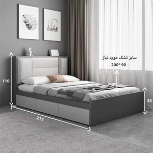 تخت خواب یک نفره مدل new4090 سایز 90200 سانتی متر مبلمان آپادانا مدل 603395