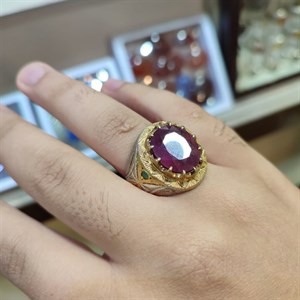 انگشتر نقره باسنگ یاقوت قرمز  کد 6075
