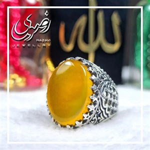 انگشتر نقره مردانه طرح ضریح با نگین شرف الشمس 