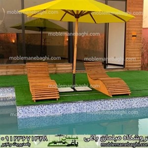 تخت کنار استخر چوب ترموود مبلمان آپادانا مدل 609910