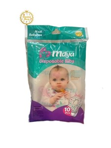 پیشبند یکبار مصرف نوزاد مایا Maya  در بسته بندی 10 تایی مانی نی شاپ
