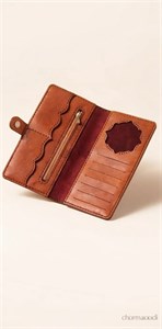 کیف پول زنانه چرم طبیعی دست دوز کد 21