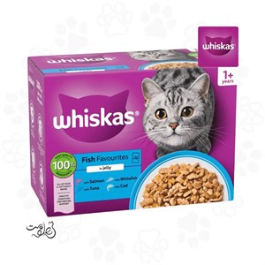 پوچ گربه ویسکاس با طعم سالمون در ژله ۸۵ گرم