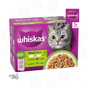 پوچ گربه ویسکاس با طعم گوشت گاو در ژله ۸۵ گرم
