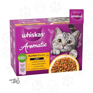 پوچ گربه ویسکاس با طعم گوشت شکار و هویج در سس ۸۵ گرم Whiskas