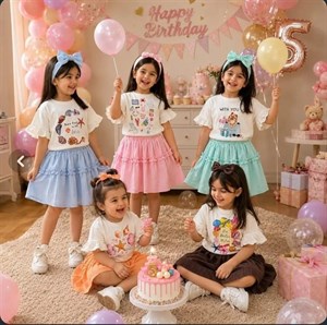 لباس بچگانه ست تیشرت دامن سامر 3 تا 9 سال