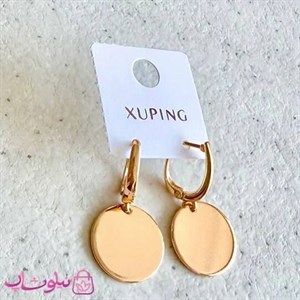 گوشواره زنانه آویز ژوپینگ مدل پولک یا سکه آینه ای کد 3991