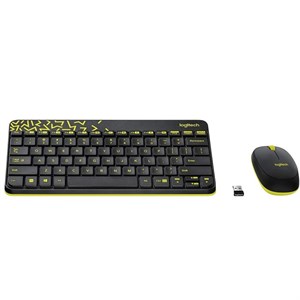 کیبورد و ماوس بی سیم لاجیتک logitech مدل MK240 سفید و قرمز روشن