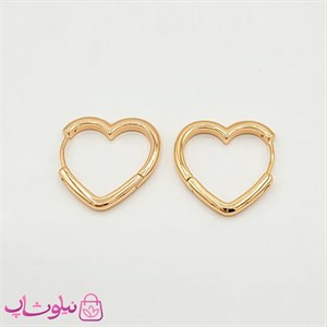گوشواره دخترانه ژوپینگ قلب توخالی طلایی رنگ کد 219