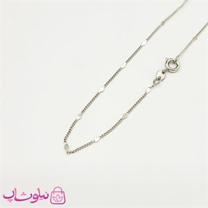 زنجیر زنانه ژوپینگ رنگ نقره ای 45 سانت کد 4391 