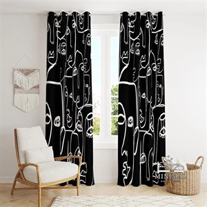 پرده اسپرت طرح چهره مینیمال مدل W5009