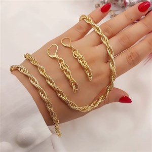 سرویس طرح طلا شین مدل طنابی 