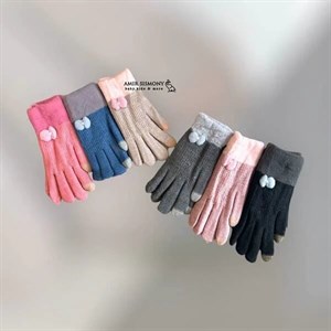 دستکش دخترانه بچگانه طرح پاپیون