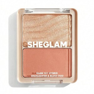 پالت هایلایتر و رژگونه پودری شیگلم مدل Glam 101 Hybrid رنگ Seville با فینیشینگ مات و شاین، مناسب انواع پوست، وزن هایلایتر 4.7 گرم و رژگونه 4.5 گرم