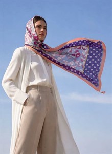روسری قواره دار گلبهی